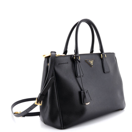 プラダ ガレリア ダブルジップ トート サフィアーノ レザー L