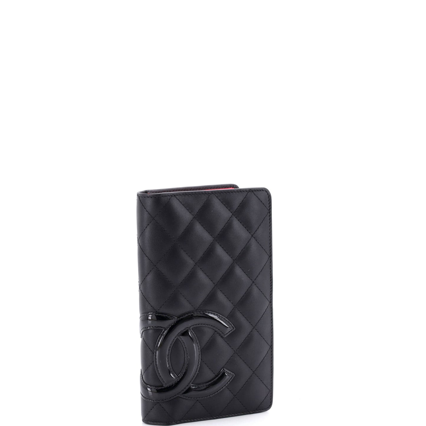 シャネル カンボン 二つ折り財布 キルティング ラムスキン ロング