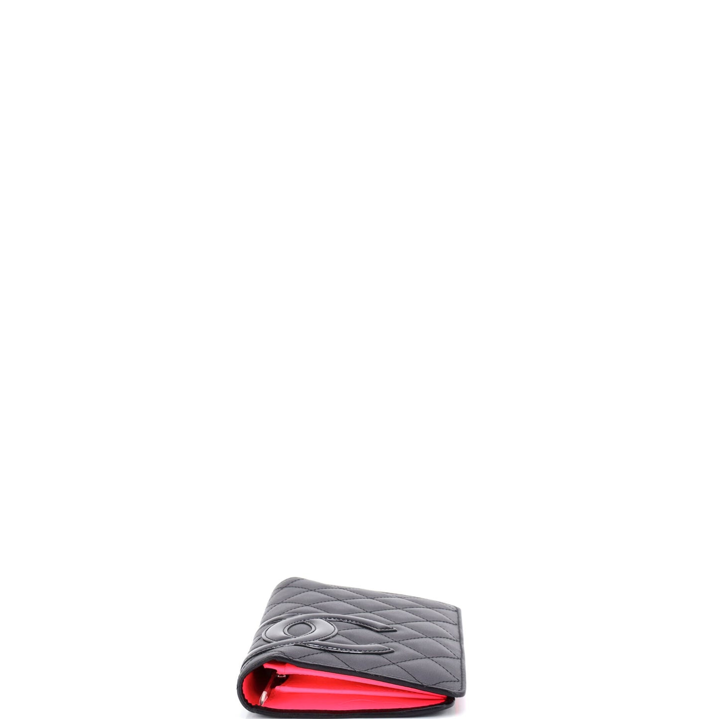 シャネル カンボン 二つ折り財布 キルティング ラムスキン ロング