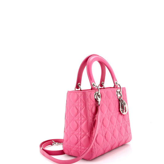 クリスチャン ディオール レディ ディオール バッグ カナージュ キルト ラムスキン ミディアム