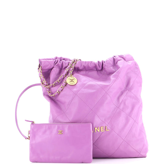 シャネル 22チェーン ホーボー キルティング カーフスキン ラージ