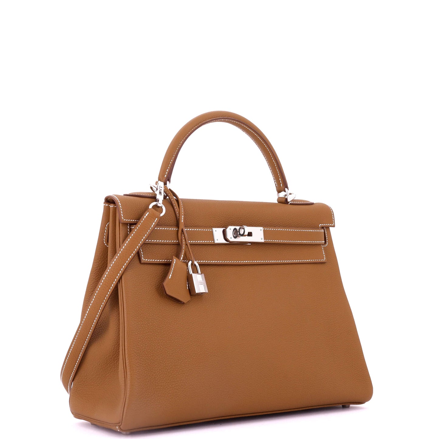 エルメス ケリー ハンドバッグ ブラウン トゴ パラジウム金具 32