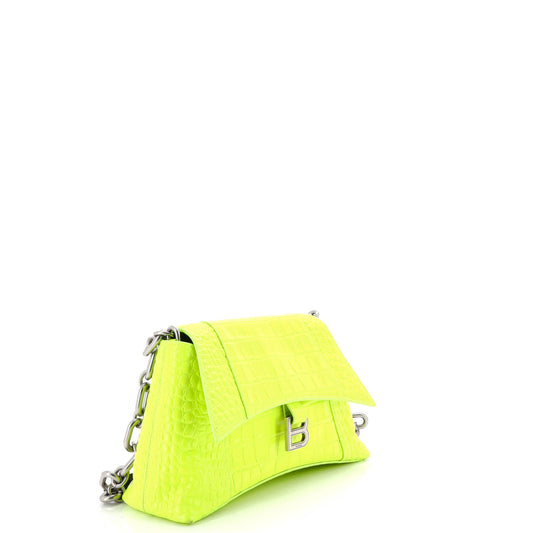 バレンシアガ コンセプト Sチェーンハンドルショルダーバッグ クロコダイル型押しレザー スモール