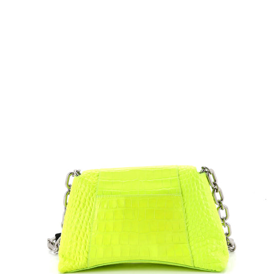 バレンシアガ コンセプト Sチェーンハンドルショルダーバッグ クロコダイル型押しレザー スモール