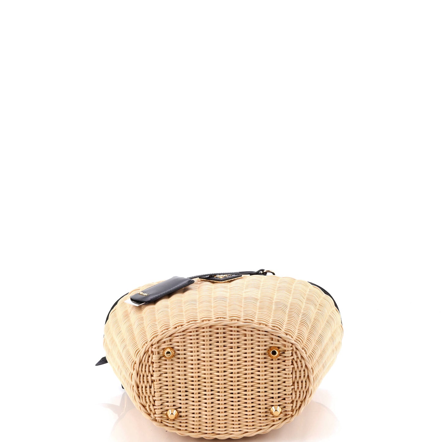 プラダ コンバーチブル バスケットバッグ ウィッカー キャンバス スモール