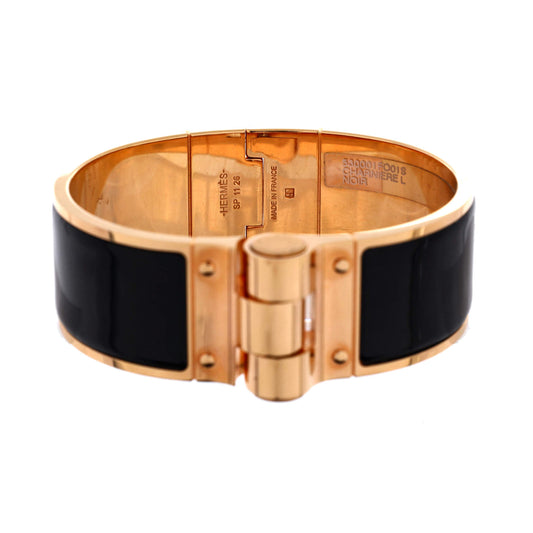 エルメス シャルニエール ユニヒンジブレスレット メタル＆エナメル ワイド