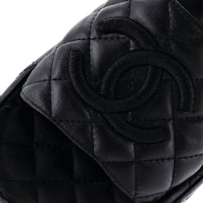 シャネル レディース CC プラットフォーム スライドサンダル キルティングレザー