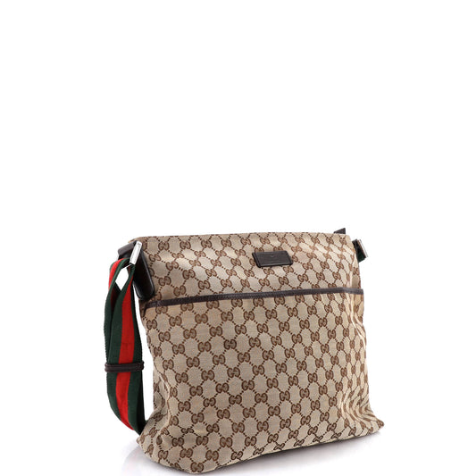 グッチ フロントポケット ウェブメッセンジャー GGキャンバス ミディアム