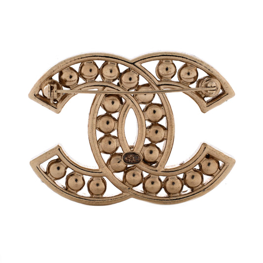 シャネル CCブローチ メタルフェイクパール付き