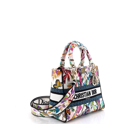 クリスチャン・ディオール レディ D-Lite バッグ エンブロイダリー キャンバス ミディアム