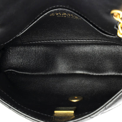 シャネル ハートチャーム フラップバッグ キルティング ラムスキン ミニ