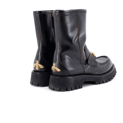 グッチ レディース ハラルドホース ビットプラットフォーム アンクルブーツ レザー