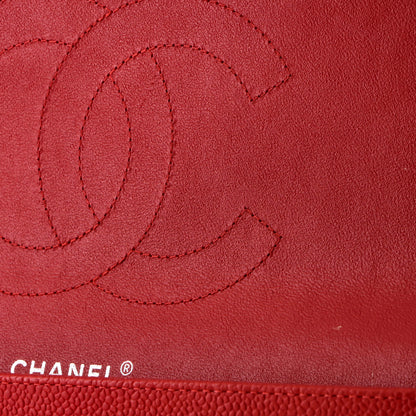 シャネル クラシック ダブルフラップバッグ キルティング キャビア ジャンボ