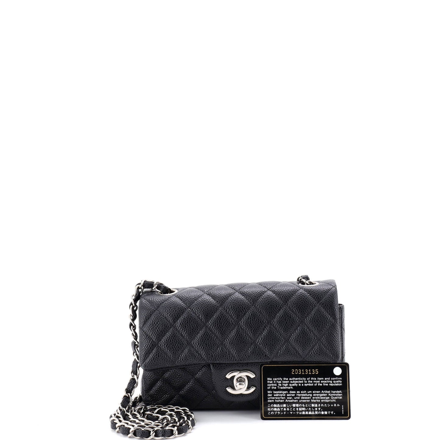 シャネル クラシック シングルフラップバッグ キルティング キャビア ミニ