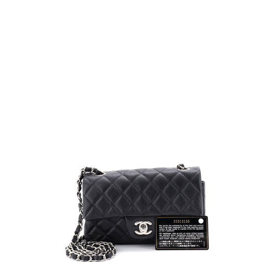 シャネル クラシック シングルフラップバッグ キルティング キャビア ミニ