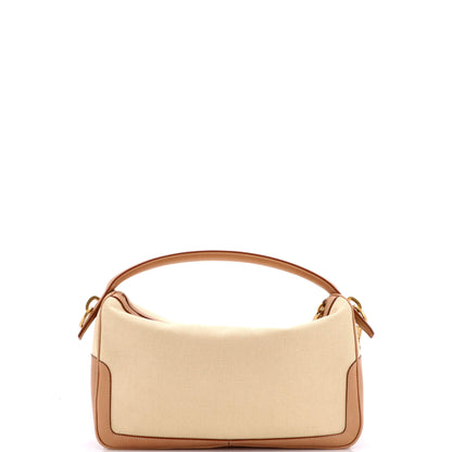 サンローラン しなやかカメラ トップハンドルバッグ キャンバス＆レザー