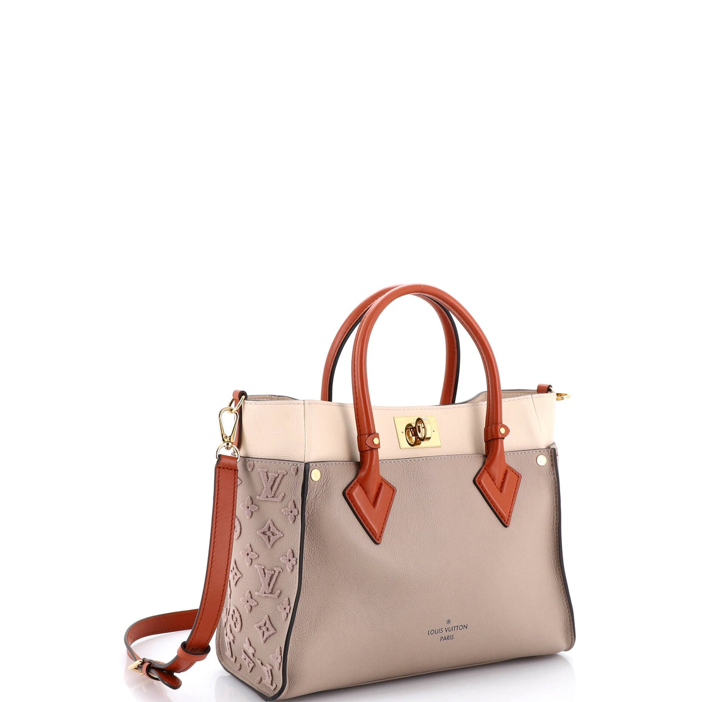 ルイ・マラソン オン・マイ・サイドトートバッグ モノグラム・トゥッフェタージュ レザー MM