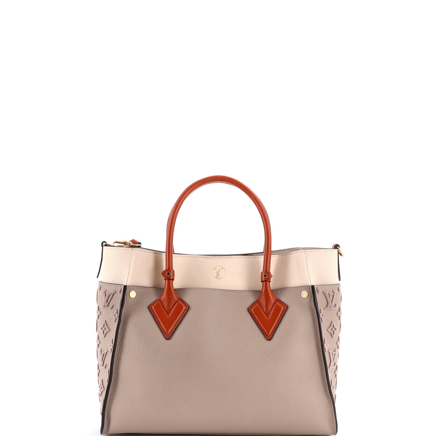 ルイ・マラソン オン・マイ・サイドトートバッグ モノグラム・トゥッフェタージュ レザー MM