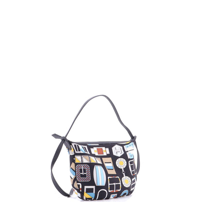 エルメス スルソワ トゥゴー ポーチ プリント シルク＆レザー