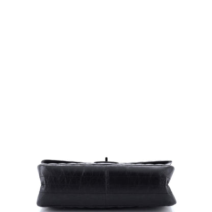 シャネル ソーブラック リイシュー 2.55 フラップバッグ シェブロン エイジドカーフスキン 226