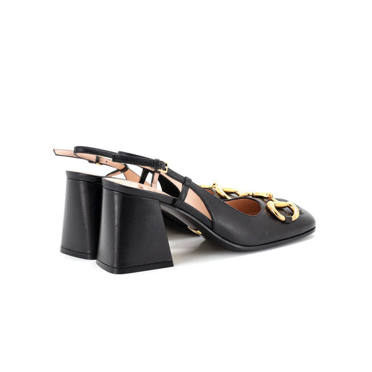 グッチ レディース ビットホース スリングバックパンプス レザー