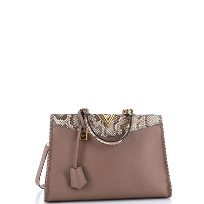 ルイ・モノグラム ベリージップドトート レザー＆パイソン