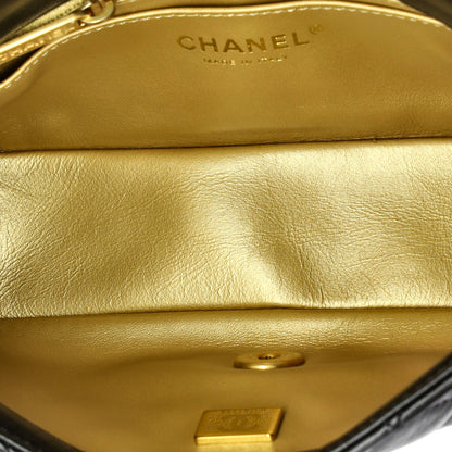 シャネル パール クラッシュ フラップバッグ キルティング ラムスキン ミニ