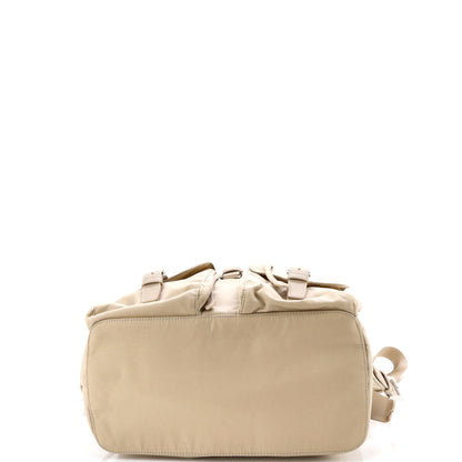 プラダ ダブルフロントポケット バックパック リナイロン レザー付き ミディアム