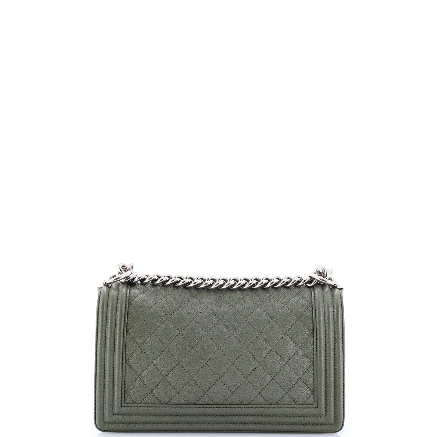 シャネル ボーイ フラップバッグ キルティング キャビア オールドミディアム