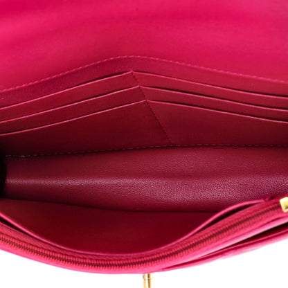 シャネル ピックミーアップ ロゴハンドル ウォレット オン チェーン キルティング ラムスキン