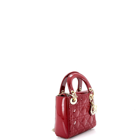 クリスチャン・ディオール レディ・ディオール チェーンバッグ カナージュ キルト パテント ミニ