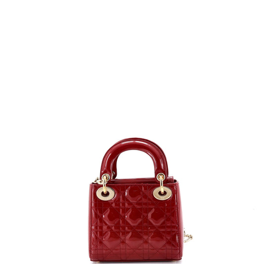 クリスチャン・ディオール レディ・ディオール チェーンバッグ カナージュ キルト パテント ミニ