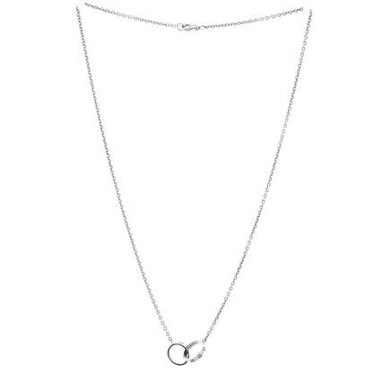 カルティエ ラブ インターロッキング ネックレス 18K ホワイトゴールド