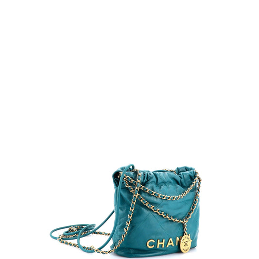 シャネル 22チェーン ホーボー キルティング カーフスキン ミニ