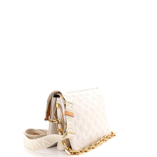 ルイ・ヴィトン クッションバッグ モノグラム エンボス加工 ラムスキン PM