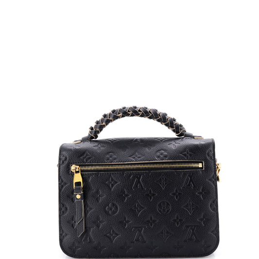 ルイ・フラグ 編み込みハンドル ポシェット メティス モノグラム アンプラント レザー