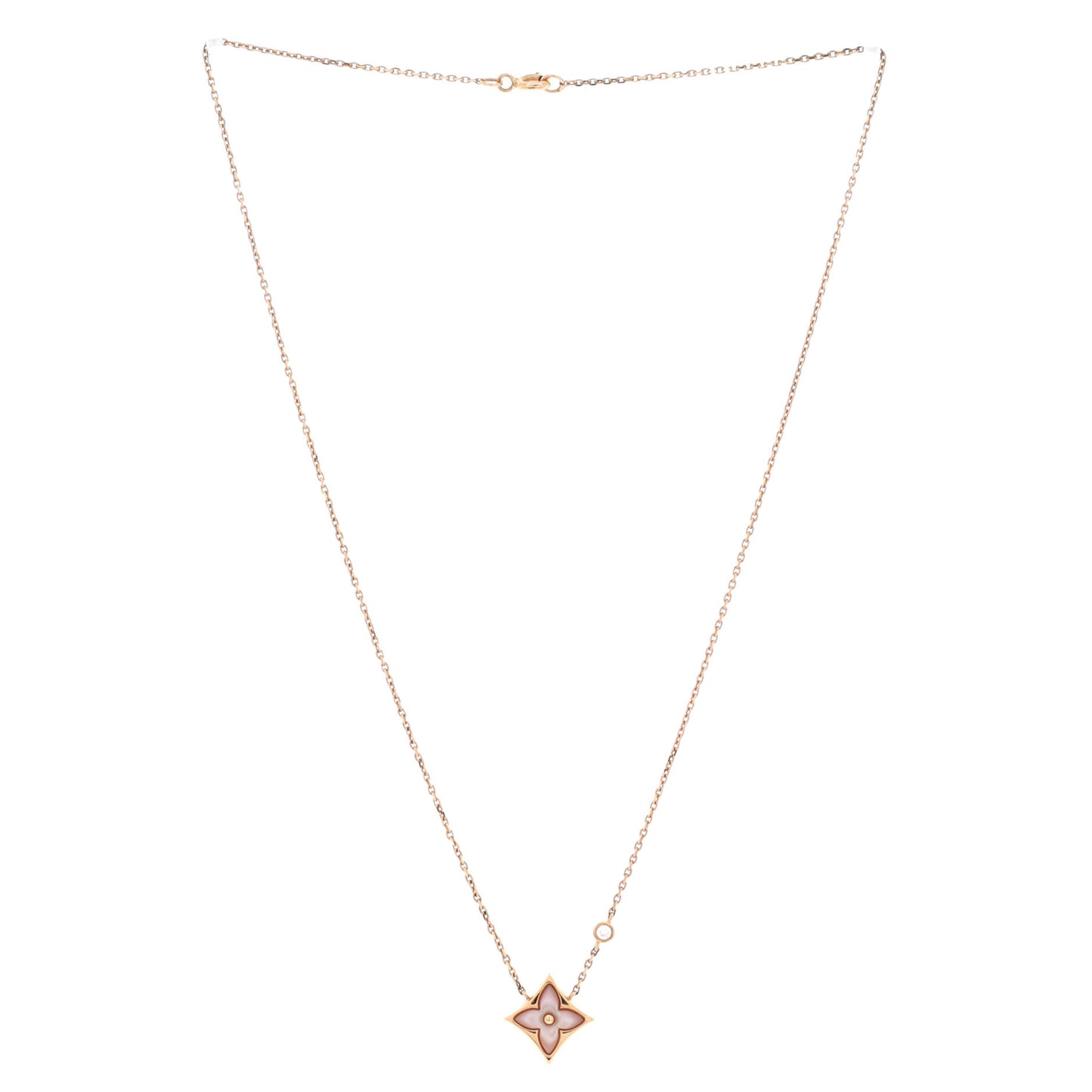 ルイ・ヴィトン カラー ブロッサム BB スター ペンダント ネックレス 18K ローズゴールド、ダイヤモンドとマザー オブ パール