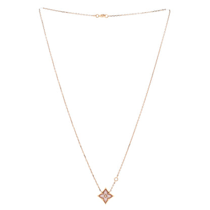 ルイ・ヴィトン カラー ブロッサム BB スター ペンダント ネックレス 18K ローズゴールド、ダイヤモンドとマザー オブ パール