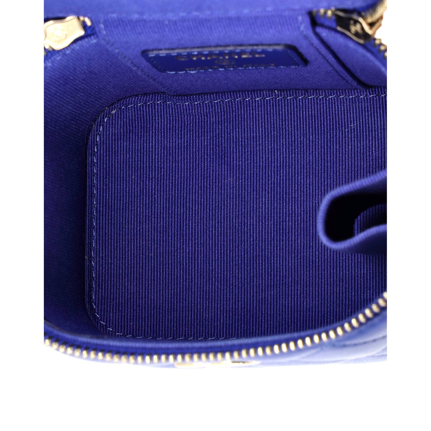 シャネル クラシック トップハンドル バニティ ケース チェーン付き キルティング ラムスキン ミニ