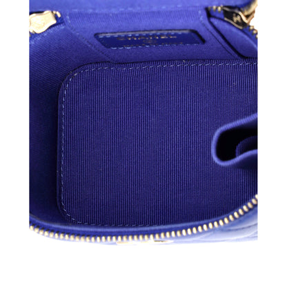 シャネル クラシック トップハンドル バニティ ケース チェーン付き キルティング ラムスキン ミニ