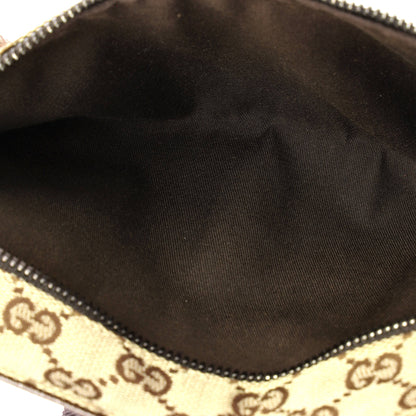 グッチ ヴィンテージ ダブルベルトバッグ GGキャンバス レザー