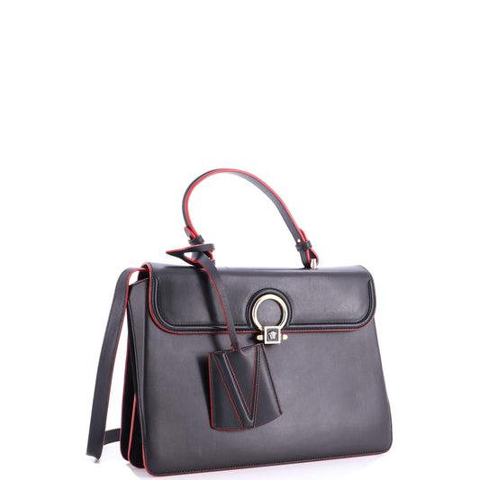 ヴェルサーチ DV ワン トップハンドルバッグ レザー ラージ