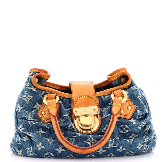 Louis Vuitton Pleated Handbag, Small Denim
