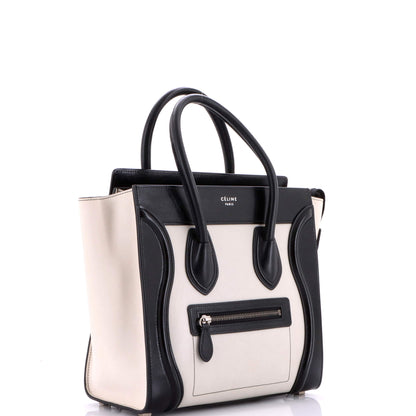 セリーヌ バイカラーラゲッジバッグ リザード＆レザー マイクロ