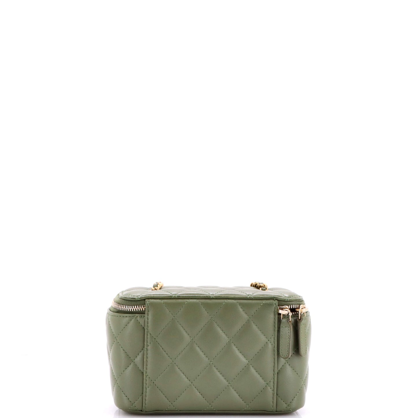 シャネル パール クラッシュ バニティケース チェーン付き キルティング ラムスキン スモール