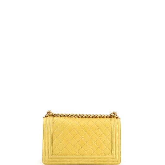 シャネル ボーイフラップバッグ キルティング カーフスキン オールドミディアム