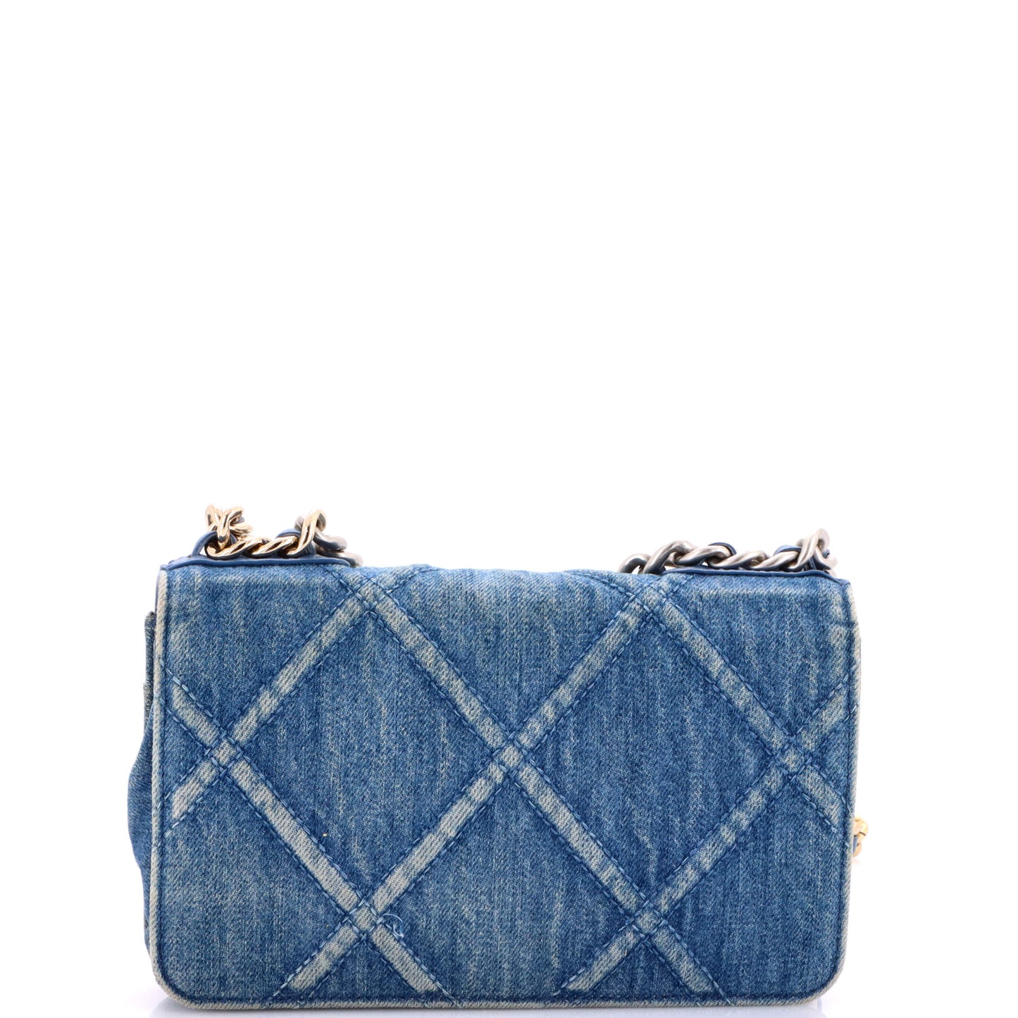 シャネル 19 ウォレット オン チェーン キルティング デニム