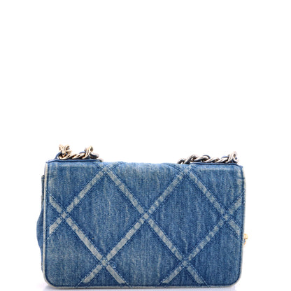 シャネル 19 ウォレット オン チェーン キルティング デニム