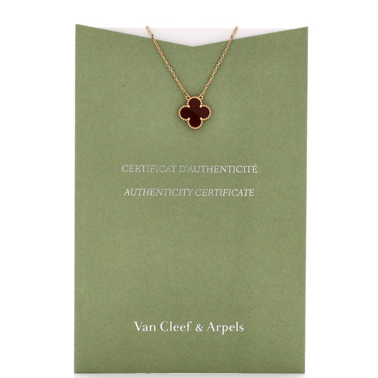 ヴァン クリーフ＆アーペル ヴィンテージ アルハンブラ ペンダントネックレス 18Kイエローゴールド＆カーネリアン