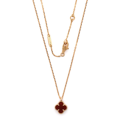 ヴァン クリーフ＆アーペル スウィート アルハンブラ ペンダント ネックレス 18K ローズゴールドとカーネリアン